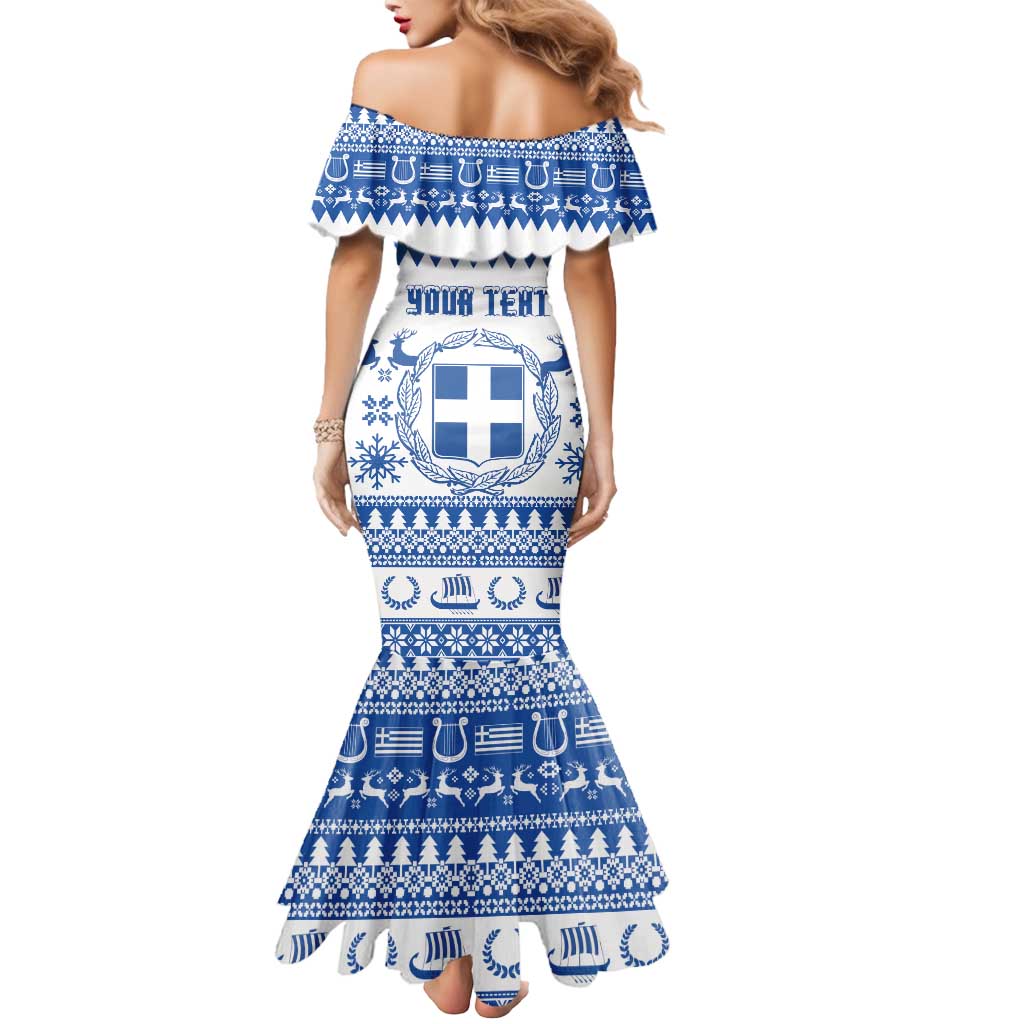 Personalized Christmas Greece Coat Of Arms Mermaid Dress Hellas Kala Christougena - Wonder Print Shop