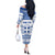 Personalized Christmas Greece Coat Of Arms Off The Shoulder Long Sleeve Dress Hellas Kala Christougena - Wonder Print Shop