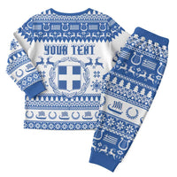 Personalized Christmas Greece Coat Of Arms Christmas Pajama Set Hellas Kala Christougena - Wonder Print Shop