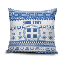 Personalized Christmas Greece Coat Of Arms Pillow Cover Hellas Kala Christougena - Wonder Print Shop