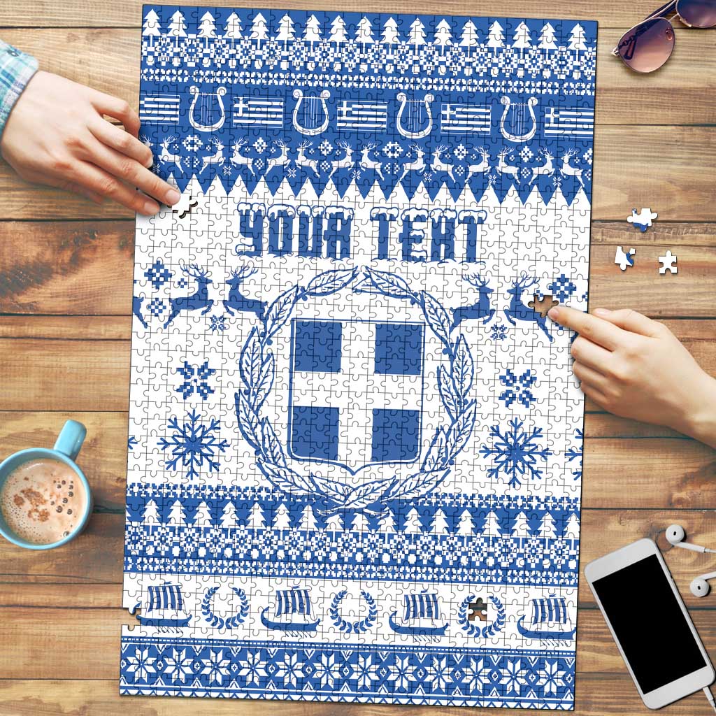 Personalized Christmas Greece Coat Of Arms Puzzle Hellas Kala Christougena - Wonder Print Shop