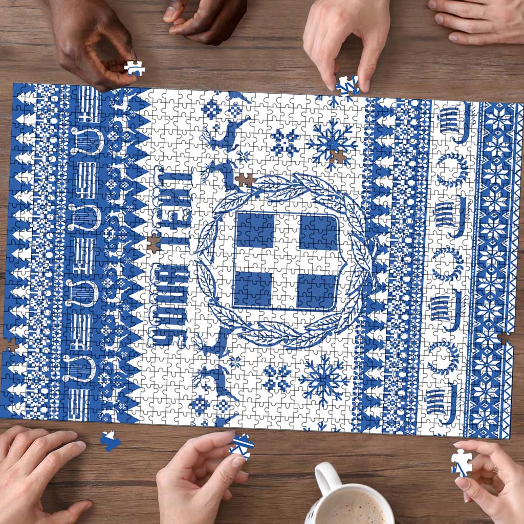 Personalized Christmas Greece Coat Of Arms Puzzle Hellas Kala Christougena - Wonder Print Shop