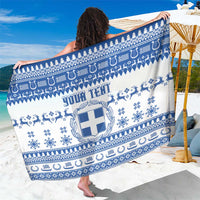 Personalized Christmas Greece Coat Of Arms Sarong Hellas Kala Christougena - Wonder Print Shop