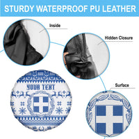 Personalized Christmas Greece Coat Of Arms Spare Tire Cover Hellas Kala Christougena - Wonder Print Shop