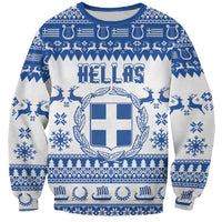 Personalized Christmas Greece Coat Of Arms Sweatshirt Hellas Kala Christougena - Wonder Print Shop