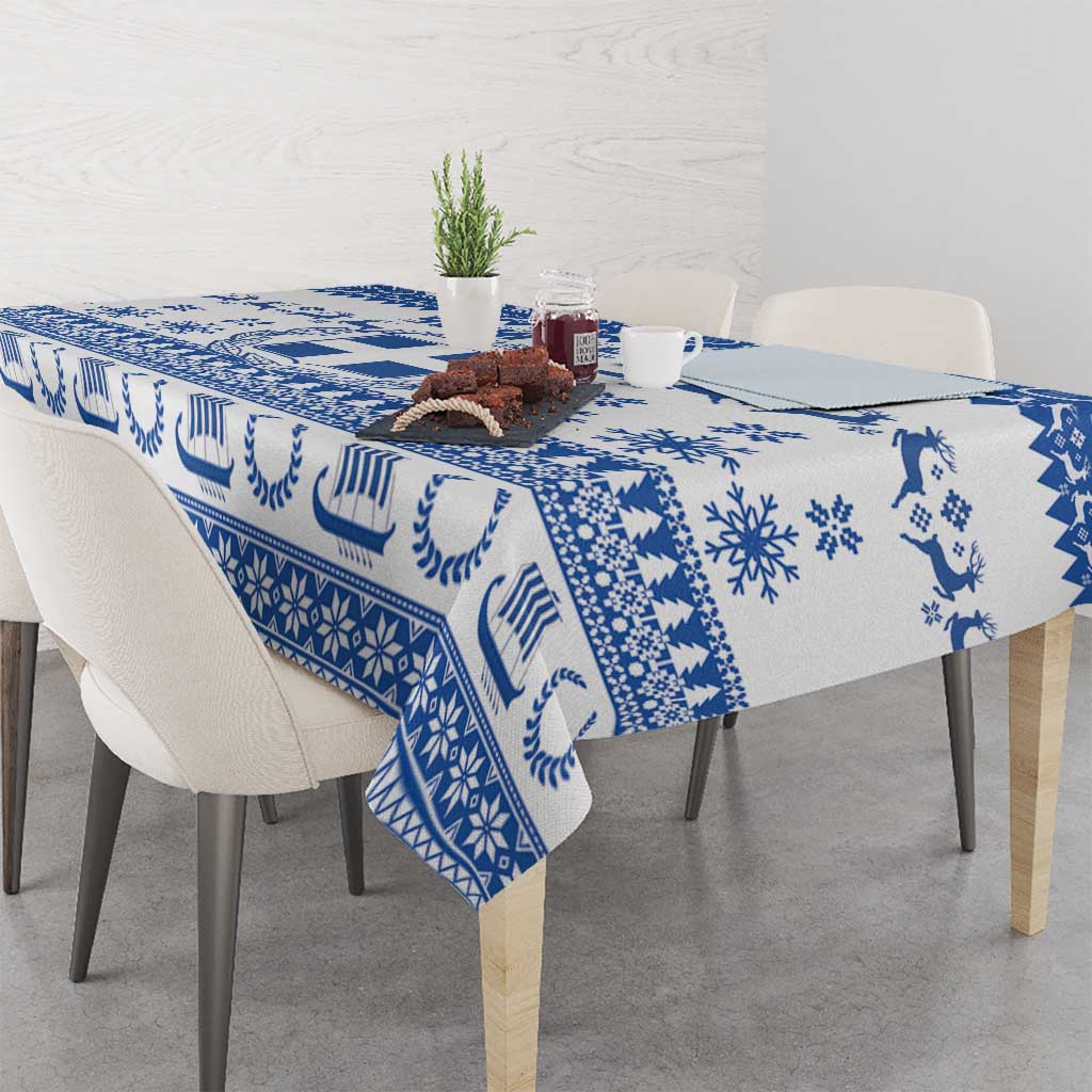 Personalized Christmas Greece Coat Of Arms Tablecloth Hellas Kala Christougena - Wonder Print Shop