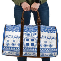 Personalized Christmas Greece Coat Of Arms Travel Bag Hellas Kala Christougena - Wonder Print Shop