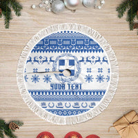 Personalized Christmas Greece Coat Of Arms Tree Skirt Hellas Kala Christougena - Wonder Print Shop