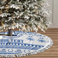 Personalized Christmas Greece Coat Of Arms Tree Skirt Hellas Kala Christougena - Wonder Print Shop
