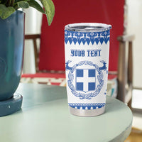 Personalized Christmas Greece Coat Of Arms Tumbler Cup Hellas Kala Christougena - Wonder Print Shop