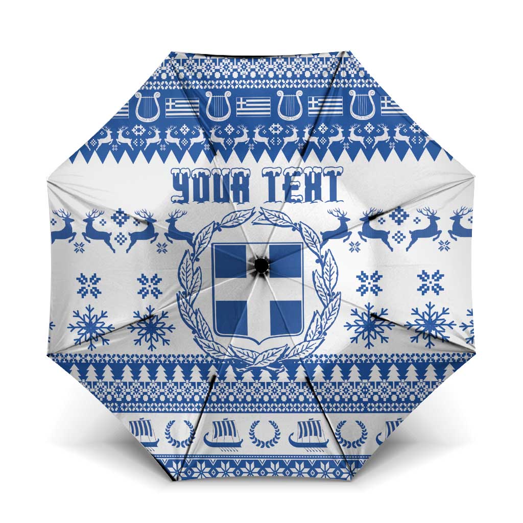 Personalized Christmas Greece Coat Of Arms Umbrella Hellas Kala Christougena - Wonder Print Shop