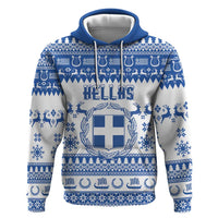 Personalized Christmas Greece Coat Of Arms Zip Hoodie Hellas Kala Christougena - Wonder Print Shop