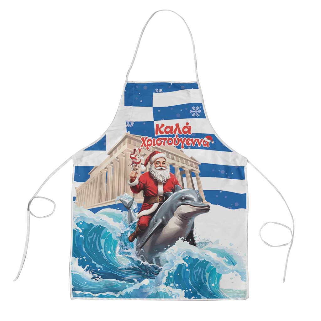 Greece Christmas Apron Santa Claus Riding Dolphin - Wonder Print Shop