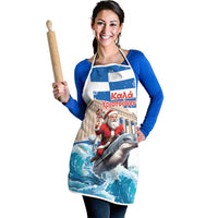 Greece Christmas Apron Santa Claus Riding Dolphin - Wonder Print Shop