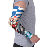 Greece Christmas Arm Sleeves Santa Claus Riding Dolphin - Wonder Print Shop
