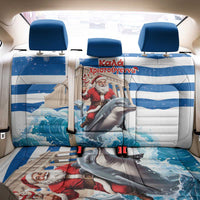 Greece Christmas Back Car Seat Cover Santa Claus Riding Dolphin - Wonder Print Shop