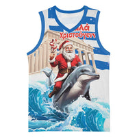 Greece Christmas Basketball Jersey Santa Claus Riding Dolphin - Wonder Print Shop