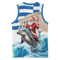 Greece Christmas Basketball Jersey Santa Claus Riding Dolphin - Wonder Print Shop