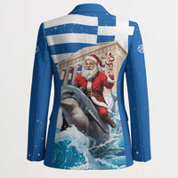 Greece Christmas Blazer Santa Claus Riding Dolphin - Wonder Print Shop