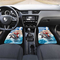 Greece Christmas Car Mats Santa Claus Riding Dolphin - Wonder Print Shop
