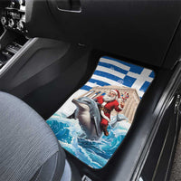 Greece Christmas Car Mats Santa Claus Riding Dolphin - Wonder Print Shop