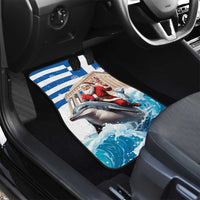 Greece Christmas Car Mats Santa Claus Riding Dolphin - Wonder Print Shop