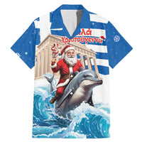Greece Christmas Family Matching Mermaid Dress and Hawaiian Shirt Santa Claus Riding Dolphin - Wonder Print Shop