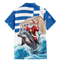 Greece Christmas Family Matching Mermaid Dress and Hawaiian Shirt Santa Claus Riding Dolphin - Wonder Print Shop