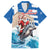 Greece Christmas Family Matching Off The Shoulder Long Sleeve Dress and Hawaiian Shirt Santa Claus Riding Dolphin - Wonder Print Shop
