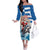 Greece Christmas Family Matching Off The Shoulder Long Sleeve Dress and Hawaiian Shirt Santa Claus Riding Dolphin - Wonder Print Shop