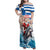 Greece Christmas Family Matching Off Shoulder Maxi Dress and Hawaiian Shirt Santa Claus Riding Dolphin - Wonder Print Shop