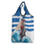 Greece Christmas Grocery Bag Santa Claus Riding Dolphin - Wonder Print Shop
