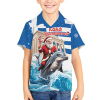 Greece Christmas Hawaiian Shirt Santa Claus Riding Dolphin - Wonder Print Shop