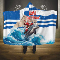 Greece Christmas Hooded Blanket Santa Claus Riding Dolphin - Wonder Print Shop