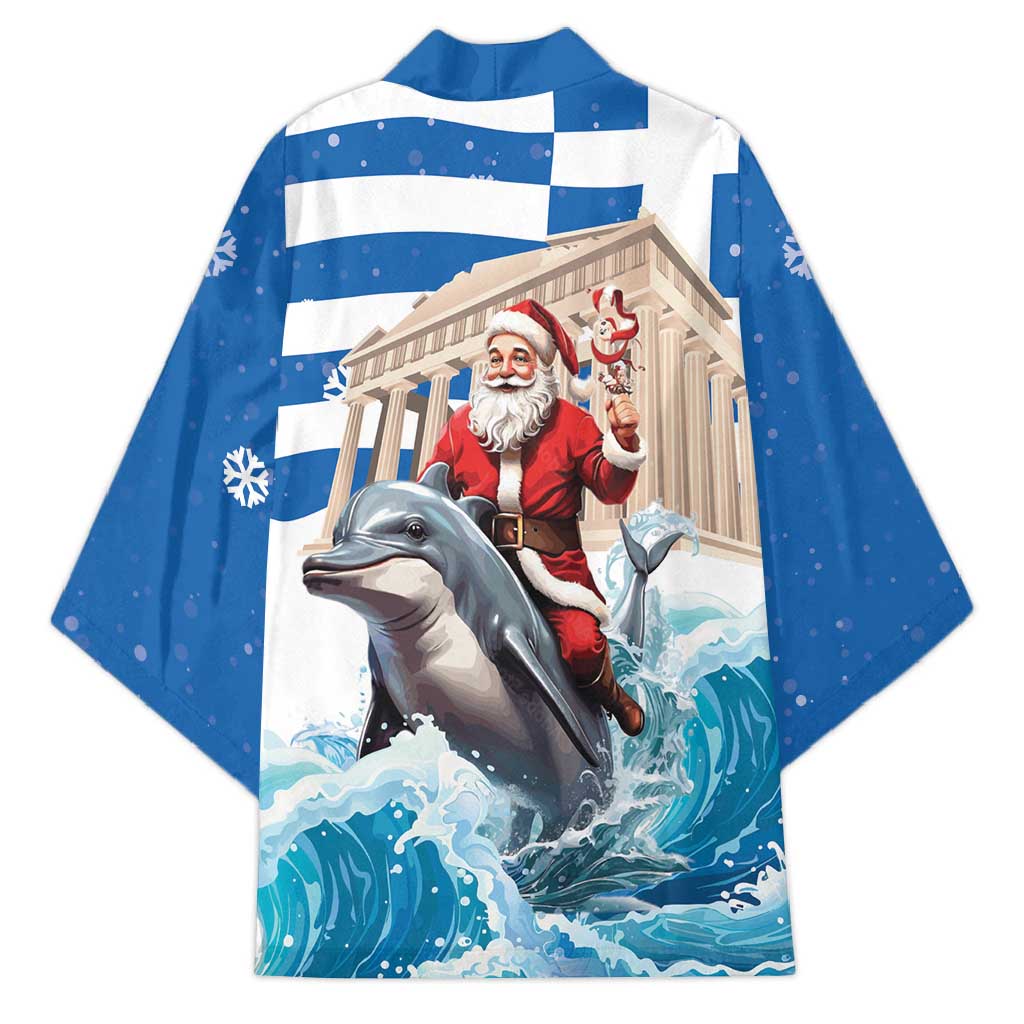 Greece Christmas Kimono Santa Claus Riding Dolphin - Wonder Print Shop
