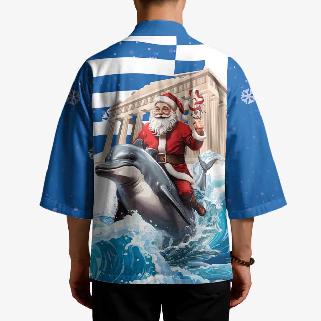 Greece Christmas Kimono Santa Claus Riding Dolphin - Wonder Print Shop