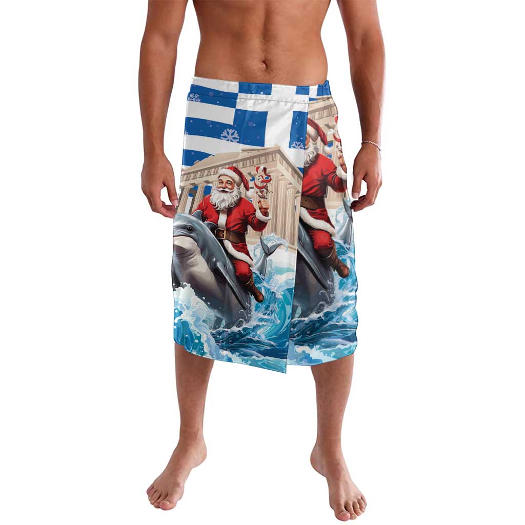 Greece Christmas Lavalava Santa Claus Riding Dolphin - Wonder Print Shop