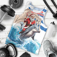 Greece Christmas Men Tank Top Santa Claus Riding Dolphin - Wonder Print Shop