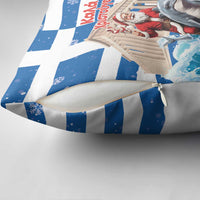 Greece Christmas Pillow Cover Santa Claus Riding Dolphin - Wonder Print Shop