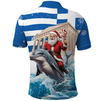 Greece Christmas Polo Shirt Santa Claus Riding Dolphin - Wonder Print Shop