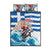 Greece Christmas Quilt Bed Set Santa Claus Riding Dolphin - Wonder Print Shop