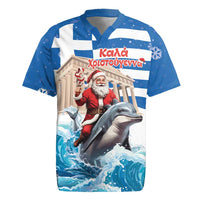 Greece Christmas Rugby Jersey Santa Claus Riding Dolphin - Wonder Print Shop
