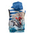 Greece Christmas Sleeveless Zip Hoodie Santa Claus Riding Dolphin - Wonder Print Shop