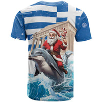 Greece Christmas T Shirt Santa Claus Riding Dolphin - Wonder Print Shop