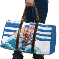 Greece Christmas Travel Bag Santa Claus Riding Dolphin - Wonder Print Shop