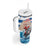 Greece Christmas Tumbler With Handle Santa Claus Riding Dolphin - Wonder Print Shop