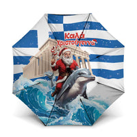Greece Christmas Umbrella Santa Claus Riding Dolphin - Wonder Print Shop