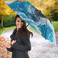 Greece Christmas Umbrella Santa Claus Riding Dolphin - Wonder Print Shop