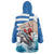 Greece Christmas Wearable Blanket Hoodie Santa Claus Riding Dolphin - Wonder Print Shop