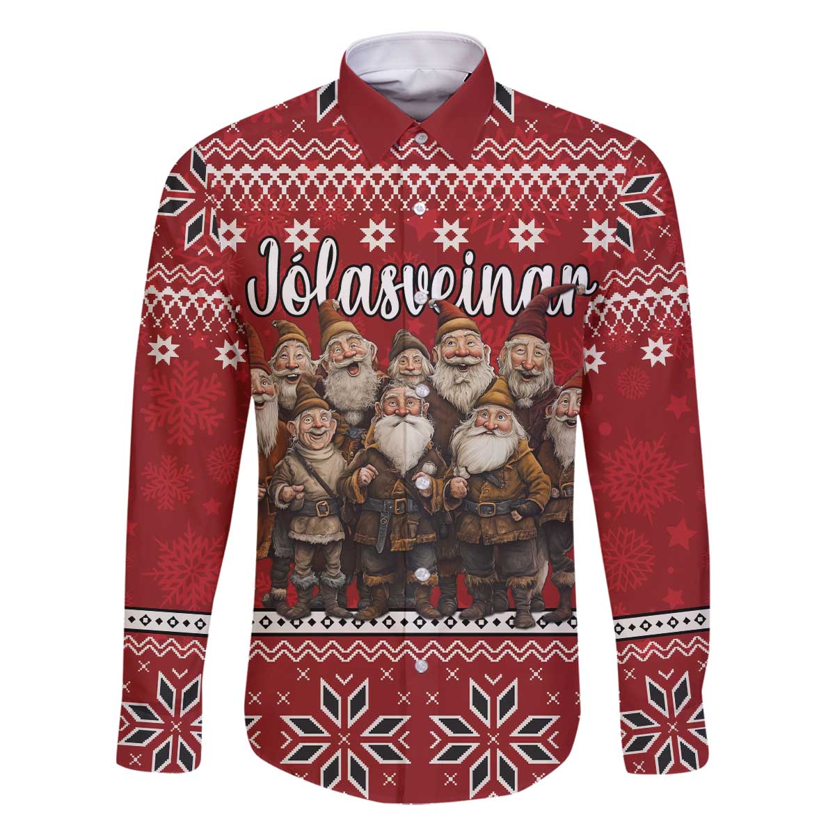 Yule Lads Iceland Family Matching Off The Shoulder Long Sleeve Dress and Hawaiian Shirt Icelandic Christmas folklore - Wonder Print Shop